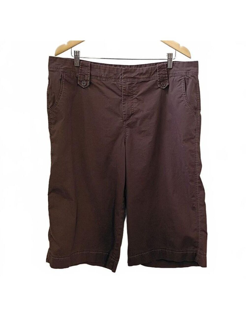 Venezia Women's Brown Cotton Blend Bermuda Shorts Size 20